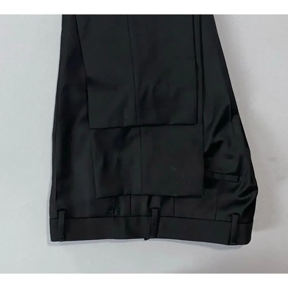 Hugo Boss H-Genius-MM-214 Flat Front Wool Dress Pants, Slacks. Black, 30X27. EUC